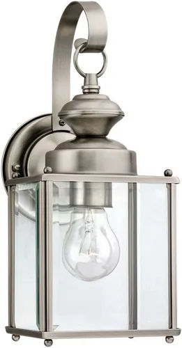 Vista 3 de Sea Gull Lighting 8257-12 Jamestowne - poste farol con cristal biselado transparente, 17 pulgadas, color negro, 8457-12, 100.00watts, 120.00 volts