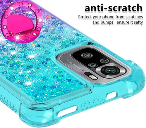 Vista 4 de Funda a prueba de golpes para Xiaomi Redmi Note 10 4G/Note 10S, brillo brillo diamante degradado color arena movediza cubierta de TPU transparente