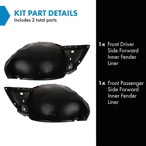 Vista 3 de TRQ Juego de forros de guardabarros interior delantero compatible con Infiniti G35 2009 G37 IN1248116 IN1248119 IN1249116 IN1249116 IN1249119