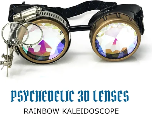 Vista 57 de Lentes estilo victoriano Steampunk con diseño de brújula, lentes de colores y lupa ocular