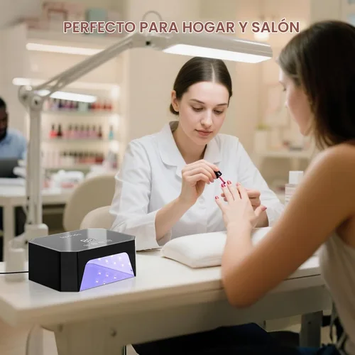 Vista 9 de Lavinda Lámpara de uñas LED UV de 54 W, luz de uñas de gel enchufable con pantalla LCD, 4 temporizadores, sensor automático, longitud de onda doble