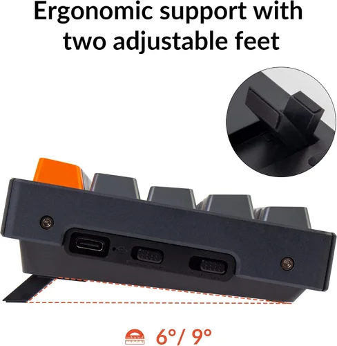Vista 6 de Keychron K14 70 diseño de 72 teclas Bluetooth inalámbricoUSB con cable mecánico para Mac con interruptor rojo Gateron G Pro multitarea