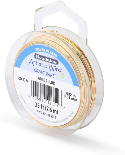 Vista 86 de Artistic Wire, Alambre de cobre de color chapado en plata de calibre 18, resistente al deslustre, amatista, 20 pies