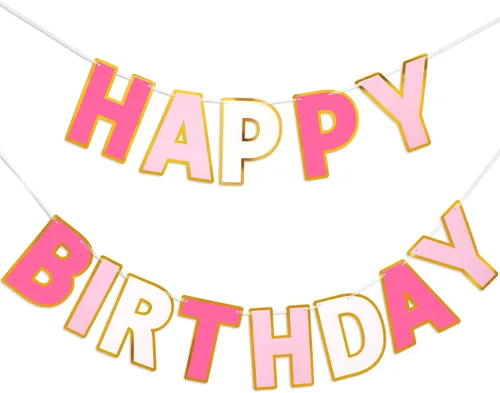 Vista 22 de Pancarta de Feliz Cumpleaños con Purpurina Negra - 9 pies Pre-Ensartada Sin Bricolaje Cartel de Fondo para Fiestas, Adultos, Niños, Mujeres