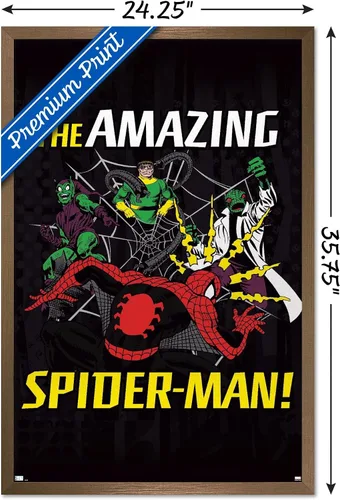Vista 3 de Trends International Marvel Comics Spider-Man - Póster de pared de villanos Versión con marco de bronce