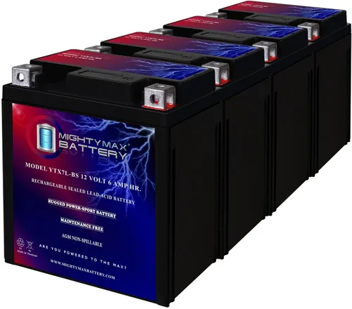 Vista 10 de Batería Mighty Max YTX7L-BS - 12 V 6 Ah, 100 CCA, recargable, libre de mantenimiento, batería AGM SLA para motocicleta