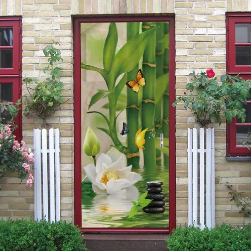 Vista 131 de Calcomanías 3D para puerta, murales para despegar y pegar, papel tapiz de caballo, calcomanías autoadhesivas extraíbles de PVC, impermeable, póster