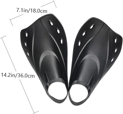 Vista 2 de Alipis Adjustable Short Swimming Fins for Adults Unisex Lightweight TPR Dive Flippers with Open Toe Design Comfortable Swim Training Snorkeling
