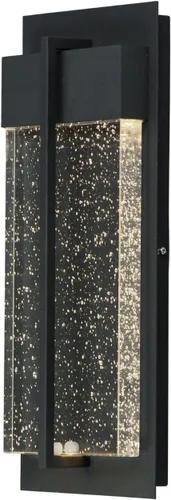 Vista 8 de Maxim Lighting Cascade - Aplique de pared grande para exteriores Acabado negro Pantalla de vidrio de burbujas Aplique de pared moderno