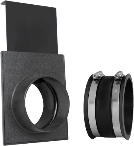 Vista 8 de POWERTEC 70522 4-Inch Integrated Blast Gate (Patented) with Dust Control Flex Cuff - Clog Resistant, Anti Gap Tapered ABS Plastic Fitting for Dust