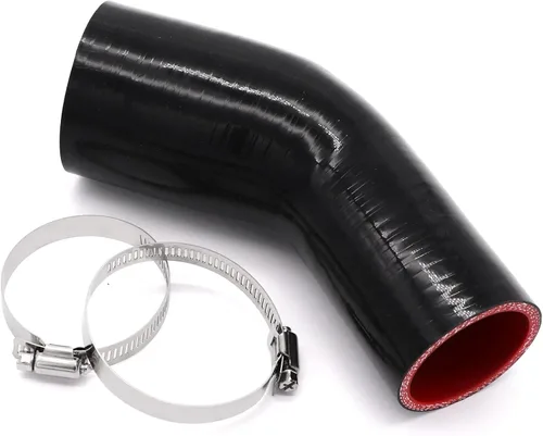 Vista 2 de Codo de 45 grados de 2 a 2.5 pulgadas, manguera de acoplador de 4 capas reforzada de silicona para turbo/intercooler/tubería de admisión, ID de 2 a