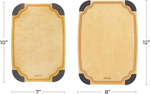 Vista 7 de Essential Series - Juego de tablas de cortar de madera 2 en 1 para cocina, tabla de madera para cortar verduras, pan, queso, carne, ensalada, tabla