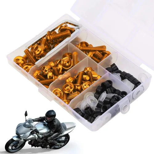Vista 3 de Kit de carenado, 158 unids/set universal para juntas de carenado, kit de llave de motocicleta (dorado)