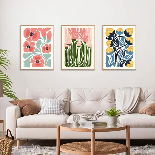 Vista 7 de Paquete de 6 kits de arte de diamantes para adultos con flores, kit de pintura de diamante 5D para principiantes, floral, redondo completo, puntos