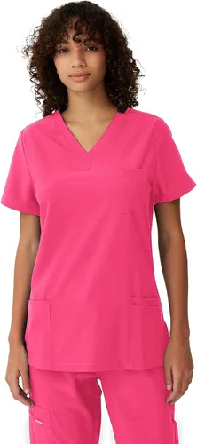 Vista 26 de floralhue Uniformes médicos para mujeres, blusas de uniforme médico suaves con cuello en V, uniforme médico elástico con 4 bolsillos, transpirable