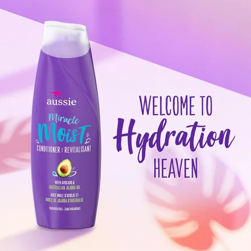Vista 2 de Juego de Champú y Acondicionador Aussie Miracle Moist con aceite de aguacate y jojoba australiano - 12.1 fl oz cada uno