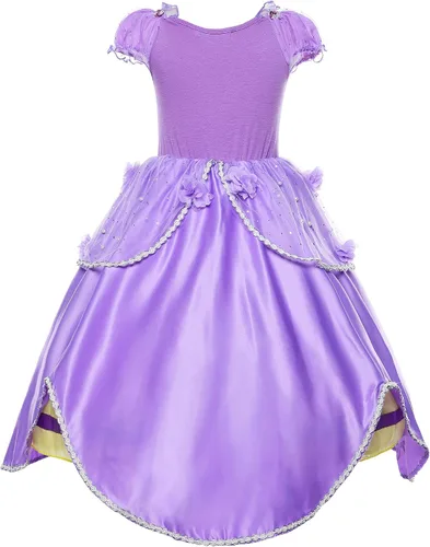 Vista 3 de JerrisApparel Disfraz de princesa para niñas hasta el suelo para fiesta de cumpleaños