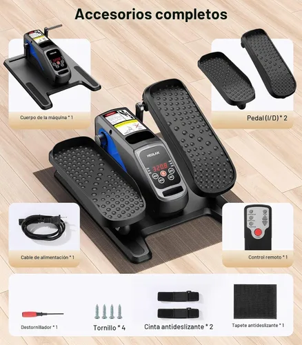 Vista 6 de Under Desk Elliptical Machine,Ellipse Leg Exerciser Electric with Remoter,12 Manual Adjustable Speed and 3 Automatic Speed,Portable Seated Pedal
