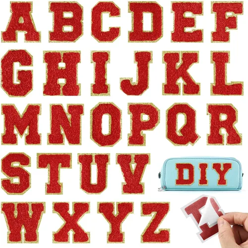 Vista 12 de Parches autoadhesivos de felpilla con letras A-Z, color negro, para ropa de tela, 26 piezas