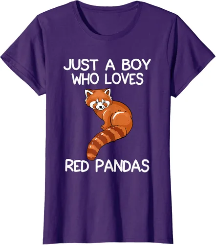 Vista 7 de Just A Boy Who Loves Red Pandas Gift - Camiseta con diseño de panda roja, Negro, S