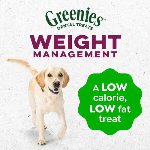Vista 9 de Greenies - Golosinas naturales para perros adultos recomendadas por veterinarios para el control de peso, tamaño grande, 27 onzas, paquete de 17