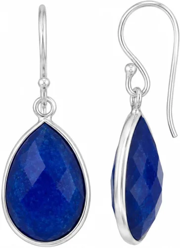Vista 26 de Aretes de ágata musgo verde de 0.472 x 0.709 in con forma de pera de plata de ley 925, aretes de piedras preciosas hechos a mano, juego de bisel