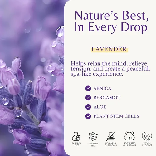 Vista 4 de Edenika Botanicals Aceite de masaje de lavanda para piel, aromaterapia de lujo y aceite de masaje romántico para una cita nocturna, piel relajante e