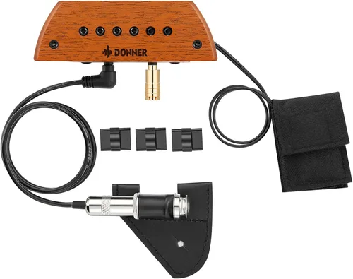 Vista 6 de Donner Pastilla de guitarra acústica, pastillas de guitarra, pastilla activa de caoba con cabezales ajustables Humbucker