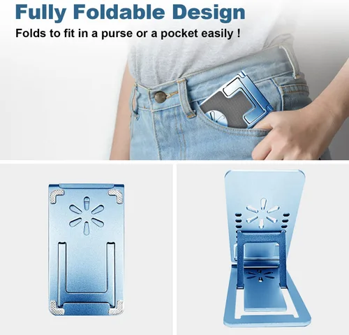 Vista 5 de Soporte de teléfono celular para escritorio, soporte ajustable de metal de alta calidad, soporte resistente para escritorio de oficina, accesorios