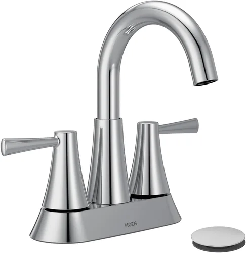 Vista 10 de Moen 84022BZG Ronan - Grifo de baño central de 2 manijas, color dorado Drenaje a presión