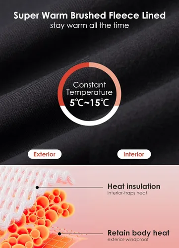Vista 5 de BALEAF Camisa térmica de manga larga de forro polar para hombre, para entrenamiento en clima frío, camiseta para correr que absorbe la humedad