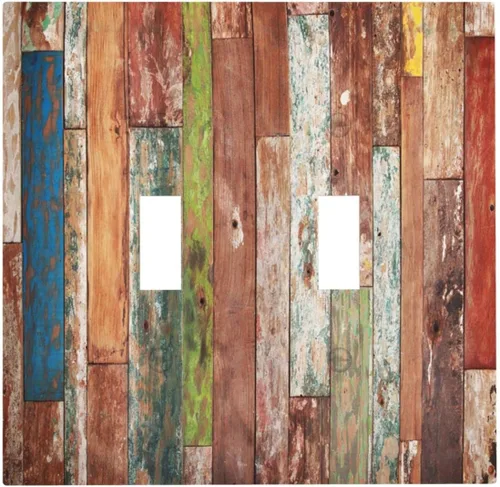 Vista 240 de Cubierta de interruptor de luz de una pandilla de hojas de palma tropicales de estilo bohemio abstracto, árbol de coco, verano, sin dispositivo