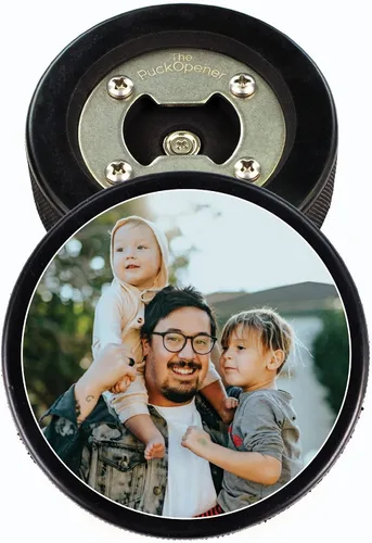 Vista 6 de Abridor de botellas de hockey para el Día del Padre, regalo personalizado impreso para el mejor papá, tamaño oficial, diseño personalizado de Thanks