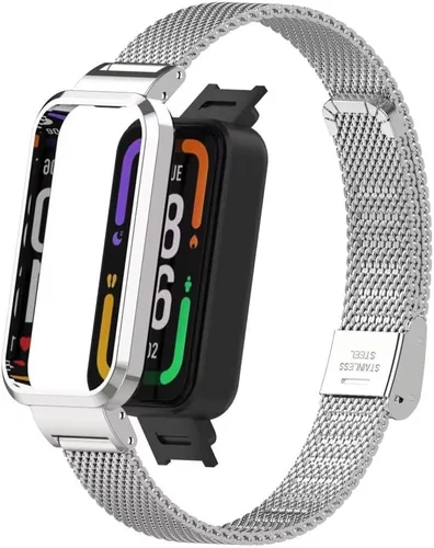 Vista 7 de Correa compatible con Xiaomi Redmi Smart Band Pro, Redmi Smart Band Pro de acero inoxidable, correas de repuesto de metal, accesorios para Xiaomi