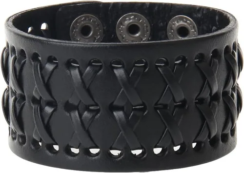 Vista 16 de Jeilwiy Pulseras de cuero punk para hombres, pulseras hechas a mano, brazalete ancho, joyería trenzada, color negro y marrón, ajustable, regalos
