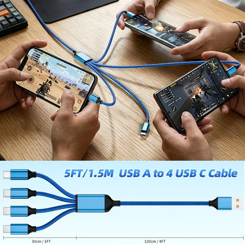 Vista 6 de 4 in 1 USB A to USB C Cable, Phone Charger Type C Multi Charging Cable