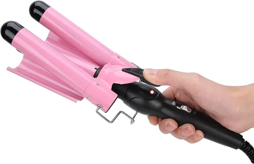 Vista 8 de YUYTE 3 rizadores de pelo, rizador ajustable con control de temperatura, herramienta de peinado para ondas y rizos