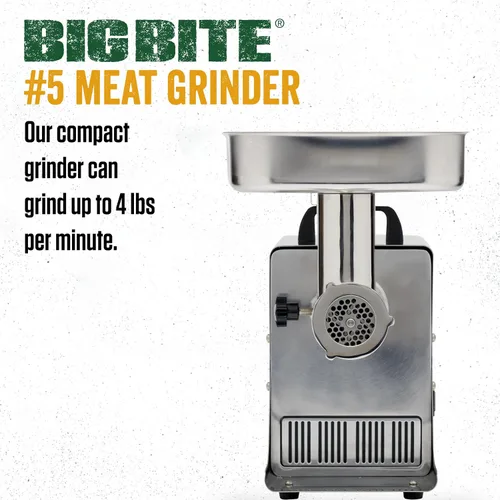 Vista 2 de Molinillo de carne eléctrico Big Bite de acero inoxidable, marca LEM Products