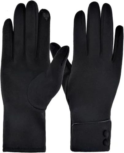Vista 2 de KOFOJN Guantes cálidos de invierno para mujer, con texto para pantalla táctil, forrados con guantes cálidos de felpa, 3 pares.