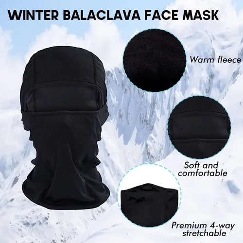 Vista 4 de Guantes de esquí para hombre, guantes de nieve cálidos impermeables y transpirables con pasamontañas para snowboard, moto de nieve en clima frío.