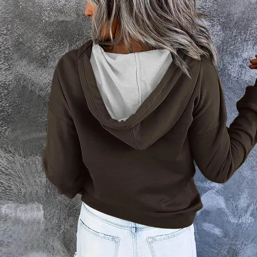 Vista 3 de Yubnlvae Sudaderas con capucha para mujer, talla grande, con diseños gráficos, cremallera y bolsillo de canguro, sudaderas de moda de otoño 2023