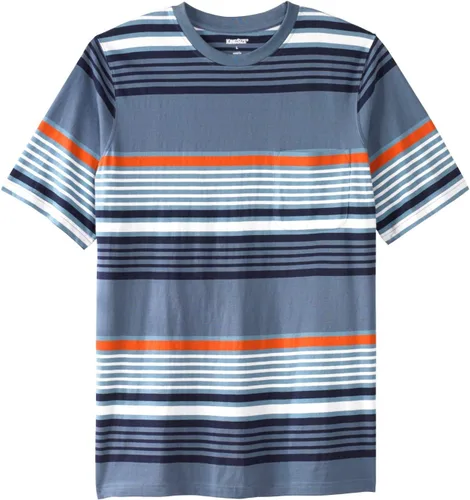 Vista 18 de KingSize Big & Tall Shrink-Less - Camiseta ligera, con cuello redondo, con bolsillo para hombre Gris Caliente Carbón