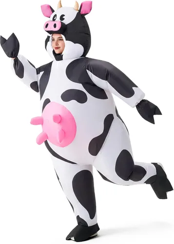 Vista 7 de Spooktacular Creations Inflatable Cow Costume, Blow up Cow Costume for Adults, Cow Inflatable Suit for Halloween Parties