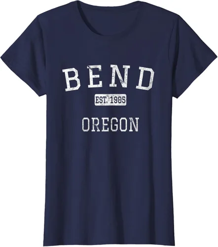 Vista 39 de Bend Oregon OR Camiseta vintage, Negro