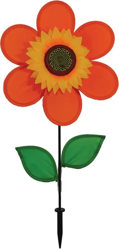 Vista 19 de Molinete con hojas de girasol púrpura "En la Briza" de 19 pulgadas. Incluye estaca para el suelo. Colorida flor para tu patio y jardín, 12", Rojo