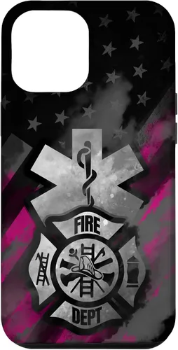 Vista 26 de EMT EMS Firefighter Pink Smoke Line USA American Flag Case for iPhone 17