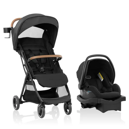 Vista 11 de Evenflo Otto+ Travel System w/LiteMax - Asiento infantil para gatos Lightweight, One Hand Gravity Fold, Rear-Facing Mode 3-30lbs, Stroller use up