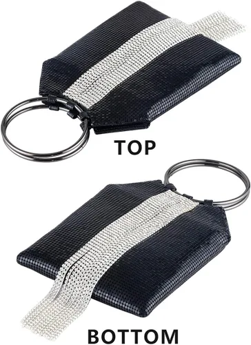 Vista 5 de Bolso de mano con borlas de cristal con asa de muñeca para cóctel fiesta boda noche