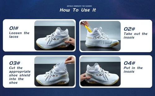 Vista 7 de VIUJUH 2 pares de protectores de zapatos para hombres y mujeres, Blanco