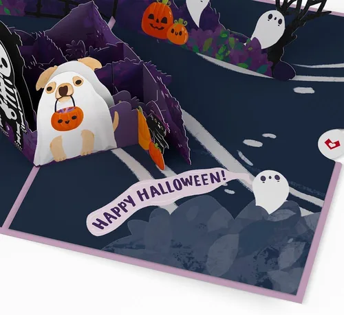 Vista 3 de Lovepop Tarjeta desplegable de vacaciones para ella y él – Tarjetas de felicitación de Halloween 3D para niños, niñas, hombres y mujeres – Oohh Oohh